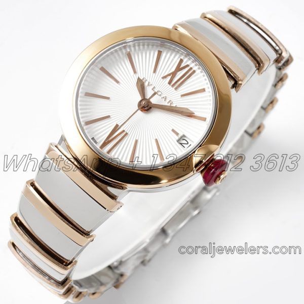 Replica Bvlgari Lvcea Bvf White Dial In Rose Goldsteel (1)