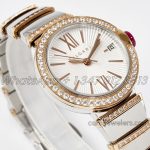 Replica Bvlgari Lvcea Bvf White Dial In Rose Goldsteel With Diamond Bezel (2)