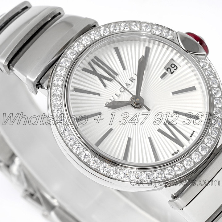 Replica Bvlgari Lvcea Silver Dial In Steel With Diamond Bezel (2)