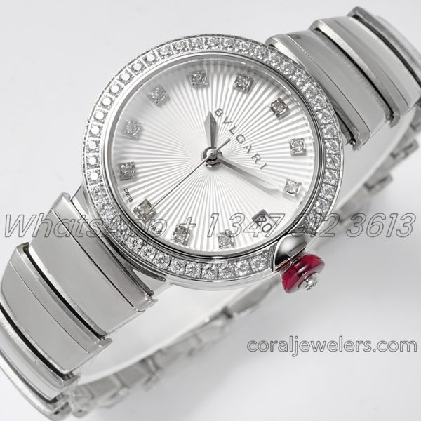 Replica Bvlgari Lvcea White Dial In Steel With Diamond Bezel (1)