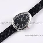 Replica Bvlgari Serpenti Bvf Black Dial In Steel On Double Wrap Leather Watch (2)