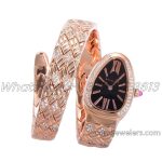 Replica Bvlgari Serpenti Seduttori Bvf Black Dial In Rose Gold With Diamonds (2)