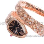 Replica Bvlgari Serpenti Seduttori Bvf Black Dial In Rose Gold With Diamonds (5)