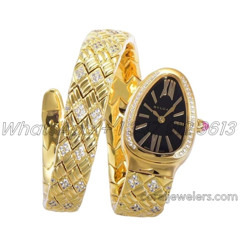 Replica Bvlgari Serpenti Seduttori Bvf Black Dial In Yellow Gold With Diamonds (1)