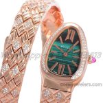 Replica Bvlgari Serpenti Seduttori Bvf Green Dial In Rose Gold With Diamonds (2)