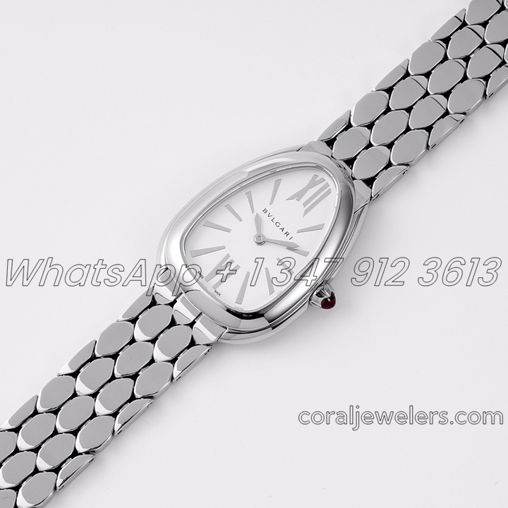 Replica Bvlgari Serpenti Seduttori Bvf Ref 103141 White Dial In Steel With Diamonds (2)