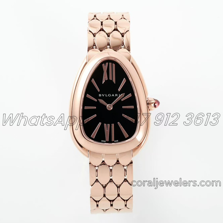 Replica Bvlgari Serpenti Seduttori Bvf Ref 103145 Black Dial In Rose Gold (1)