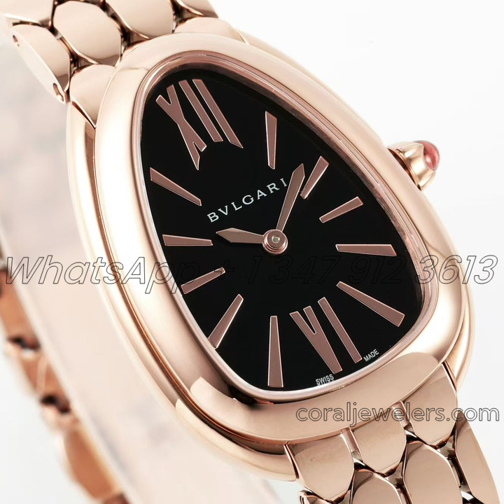 Replica Bvlgari Serpenti Seduttori Bvf Ref 103145 Black Dial In Rose Gold (2)