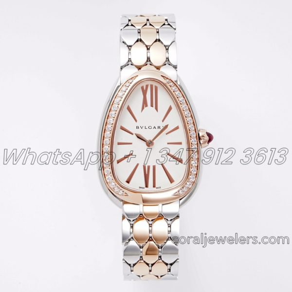 Replica Bvlgari Serpenti Seduttori Bvf Ref 103274 White Dial In Steelrose Gold (1)