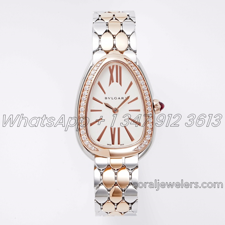 Replica Bvlgari Serpenti Seduttori Bvf Ref 103274 White Dial In Steelrose Gold (1)