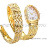 Replica Bvlgari Serpenti Seduttori Bvf White Mop Dial In Yellow Gold With Diamonds (3)