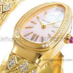 Replica Bvlgari Serpenti Seduttori Bvf White Mop Dial In Yellow Gold With Diamonds (4)