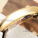 Replica Cartier Baignoire Af Mini Silver Dial In Yellow Gold On Black Leather Strap (8)