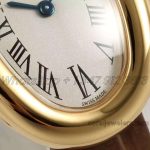 Replica Cartier Baignoire Af Mini Silver Dial In Yellow Gold On Brown Leather Strap (6)