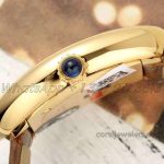 Replica Cartier Baignoire Af Mini Silver Dial In Yellow Gold On Brown Leather Strap (8)