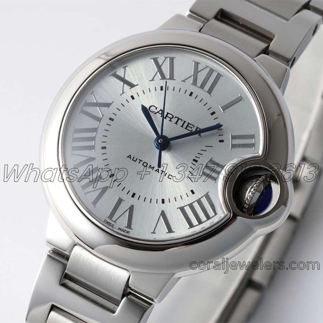 Replica Cartier Ballon Bleu 33mm Af Blue Dial In Steel (3)