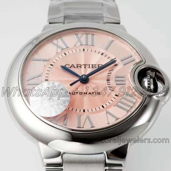 Replica Cartier Ballon Bleu 33mm Af Pink Dial In Steel (2)