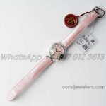 Replica Cartier Ballon Bleu 33mm Af Pink Dial In Steel On Pink Leather Strap (9)