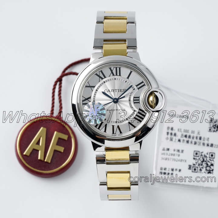 Replica Cartier Ballon Bleu 33mm Af Silver Dial In Steel Yellow Gold (1)