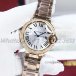 Replica Cartier Ballon Bleu 33mm Af White Dial In Pink Gold With Diamond Bezel (3)