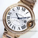 Replica Cartier Ballon Bleu 33mm Af White Dial In Pink Gold With Diamond Bezel (4)