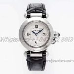 Replica Cartier Pasha 30mm Af White Dial In Blue Leather Strap (2)