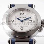 Replica Cartier Pasha 30mm Af White Dial In Blue Leather Strap (9)