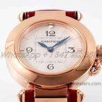 Replica Cartier Pasha 30mm Af White Dial In Rose Gold (7)