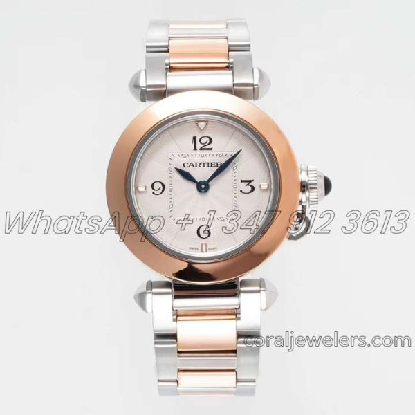 Replica Cartier Pasha 30mm Af White Dial In Steel Rose Gold (1)