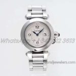 Replica Cartier Pasha 30mm Af White Dial In Steel Bracelet (1)