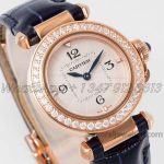 Replica Cartier Pasha 30mm Af White Dial With Diamond Bezel In Rose (6)