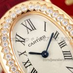 Replica Cartier Baignoire Af Mini Silver Dial In Rose Gold On Red Leather Strap (4)