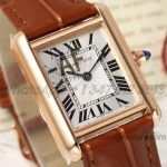 Replica Cartier Tank Louis Ladies Af White Dial In Rose Gold In Brown Leather Strap (3)