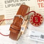 Replica Cartier Tank Louis Ladies Af White Dial In Rose Gold In Brown Leather Strap (9)