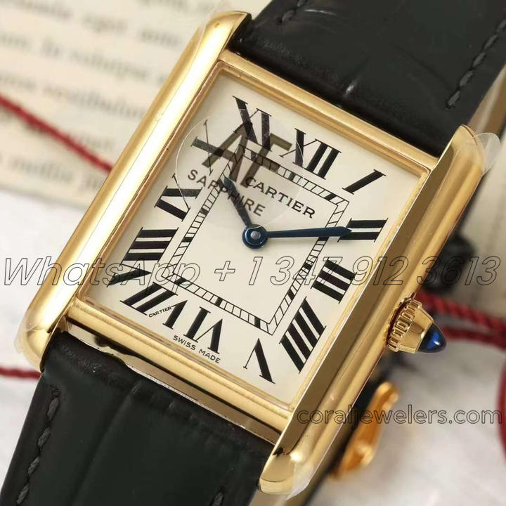 Replica Cartier Tank Louis Ladies Af White Dial In Yellow Gold (2)