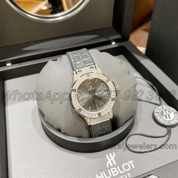 Replica Gsf Hublot Classic Fusion Stainless Steel 33mm Ss & Diamond Anthracite Dial (1)