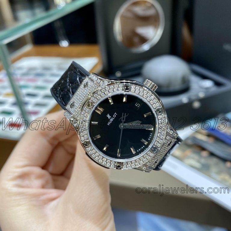 Replica Gsf Hublot Classic Fusion Stainless Steel 33mm Ss & Diamond Black Dial (2)