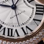 Replica Cartier Ballon Bleu 33mm Af Rg & Diamonds Silver Dial Seiko Nh05a (14)