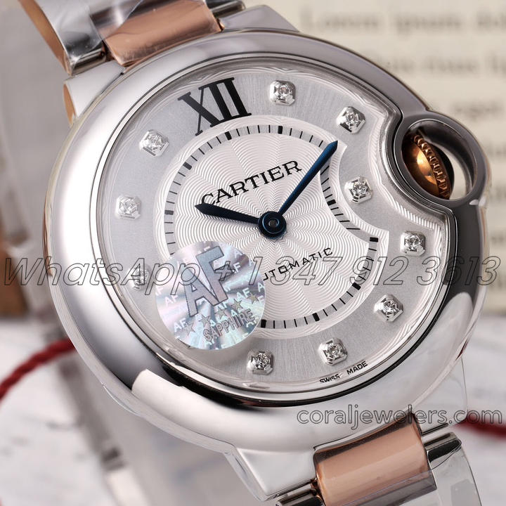 Replica Cartier Ballon Bleu 33mm Af V2 Ss Silver Dial Swiss Ronda Quartz (2)