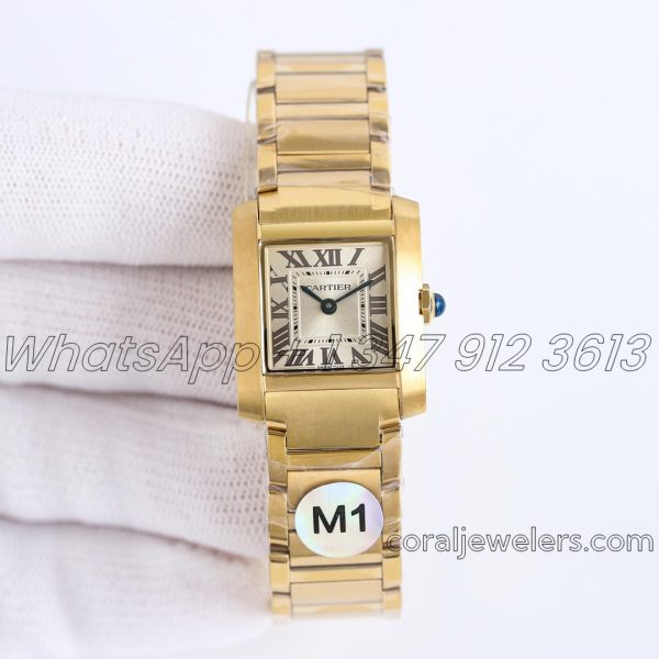 Replica Cartier Tank Francaise Ladies M+ Yellow Gold (1)