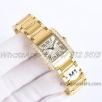 Replica Cartier Tank Francaise Ladies M+ Yellow Gold With Diamond Bezel (3)