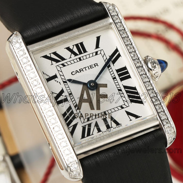 Replica Cartier Tank Must Ladies Af White Dial With Diamond Bezel In Steel Swiss Quartz Movement (2)