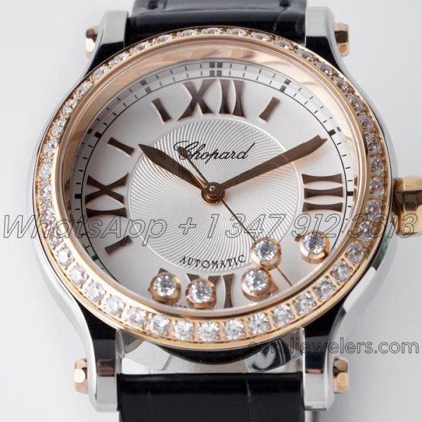 Replica Chopard Happy Sport Automatic Zf 30mm White Dial With Diamond Bezel (11)