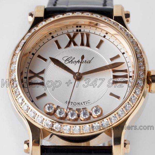 Replica Chopard Happy Sport Automatic Zf 30mm White Dial With Diamond Bezel (2)