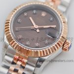 Replica Rolex Ladies Datejust 28mm 279171 Twf Chocolate Dial With Diamond Markers In Rose Goldsteel (3)