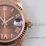 Replica Rolex Ladies Datejust 28mm 279171 Twf Chocolate Dial With Roman Markers In Rose Gold (4)