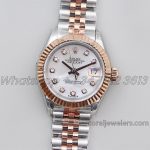 Replica Rolex Ladies Datejust 28mm 279171 Twf Mop Dial With Diamond Markers In Rose Goldsteel (1)