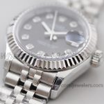 Replica Rolex Ladies Datejust 28mm 279174 Twf Grey Dial With Diamond Markers In Steel (3)