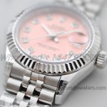 Replica Rolex Ladies Datejust 28mm 279174 Twf Pink Dial With Diamond Markers In Steel (3)