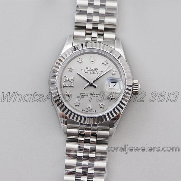 Replica Rolex Ladies Datejust 28mm 279174 Twf Silver Dial With Diamond Markers (1)